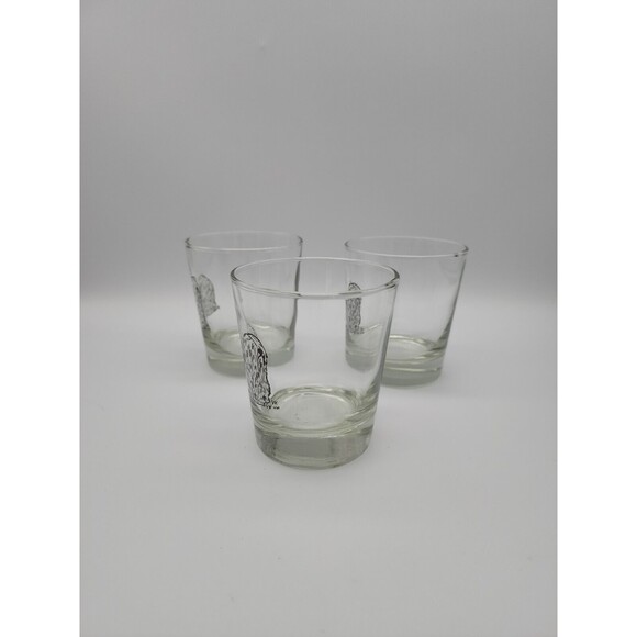 Maltese, Lhasa or Shitsu on The Rocks Bar Glasses Libbey Set Of 3 Vintage - Picture 5 of 12